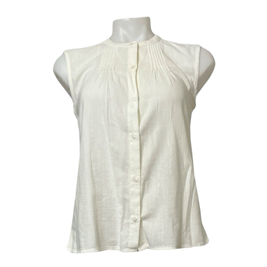 Elegancia Sutil con un Toque Casual: Blusa Blanca Old Navy con Cuello Chino y Botones Centrales pieza sostenible talla Default Title
