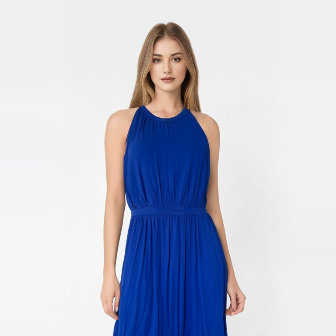Vestido Holter Azul Royal de Cynthia Rowley: Estilo Realeza pieza sostenible talla XS