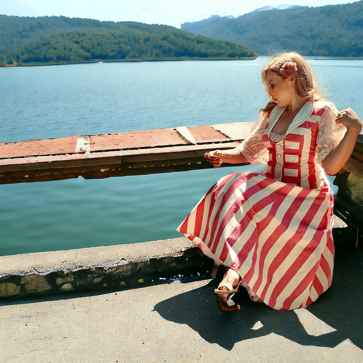 Renacer en Rosa: Conjunto Vintage, una Oda a la Restauración pieza sostenible talla S