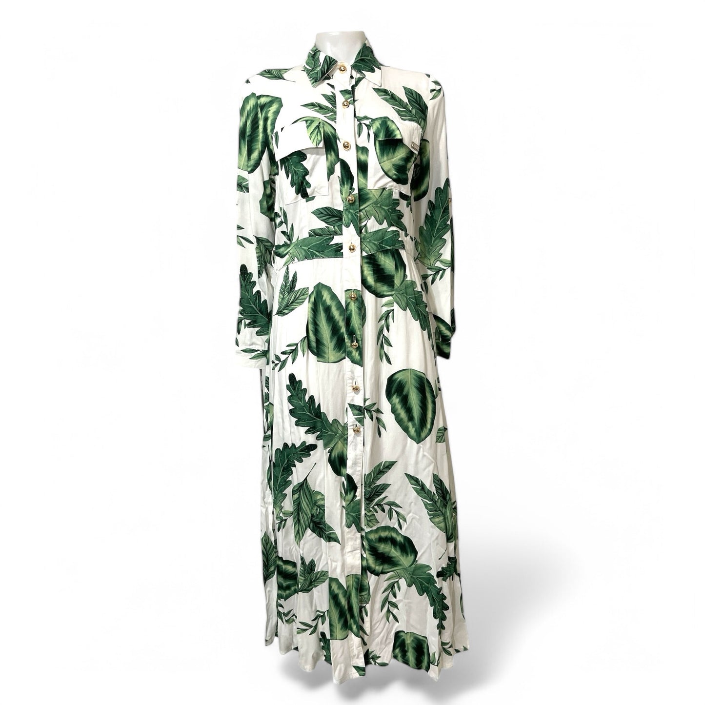 Descubre la Elegancia Tropical con Estilo: Jumpsuit LIC Collection de Manga Larga y Estampado de Hojas Tropicales pieza sostenible talla Default Title