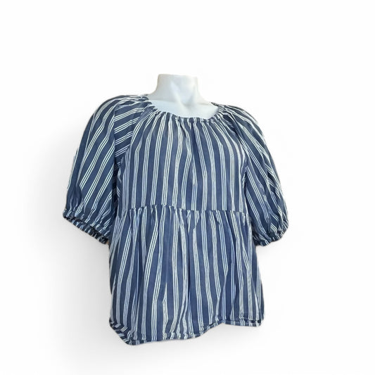 Blusa azul de lineas verticales pieza sostenible talla Default Title