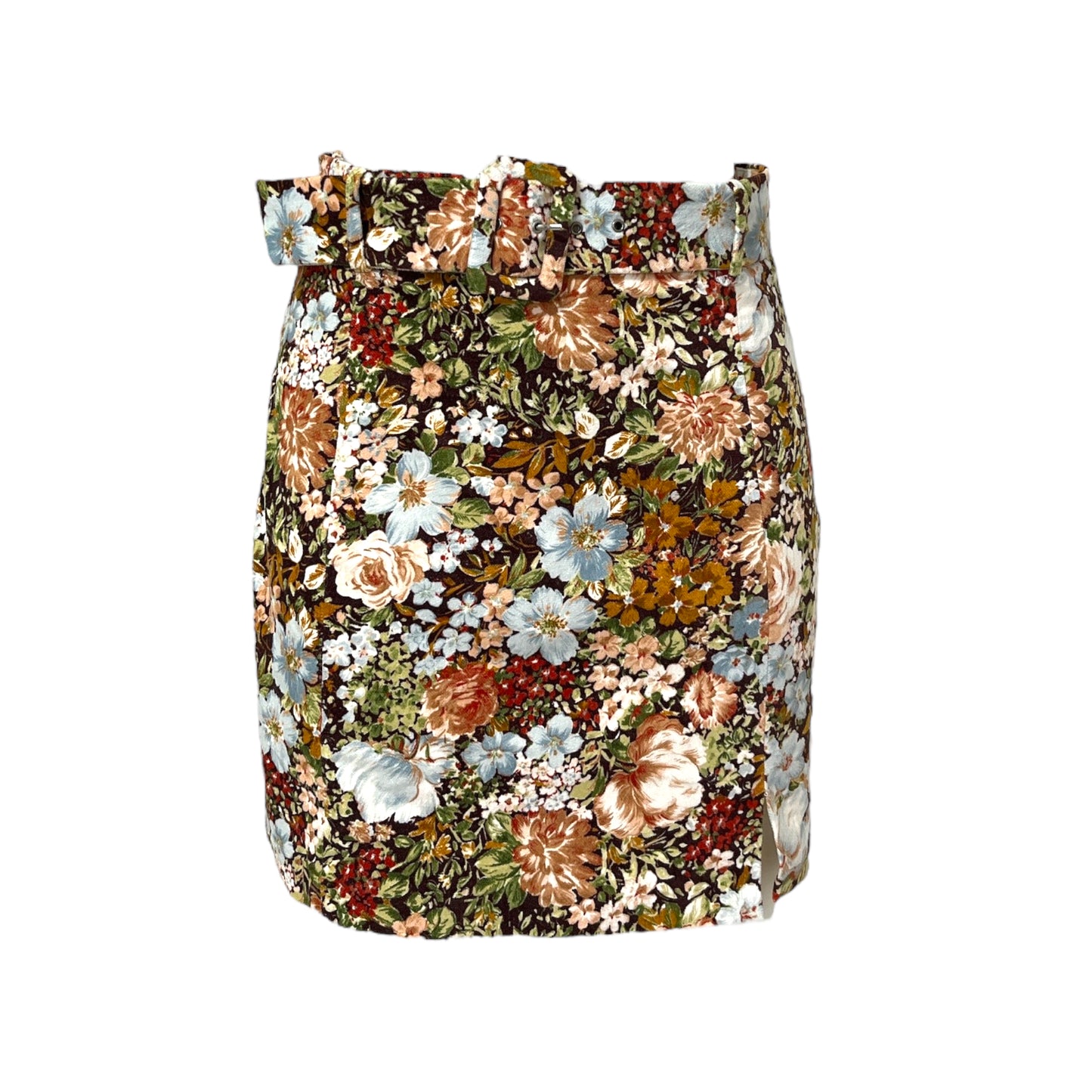 Falda ZARA con Estampado Floral de Rosas y Correa a Juego - Elegancia Natural y Coordinada