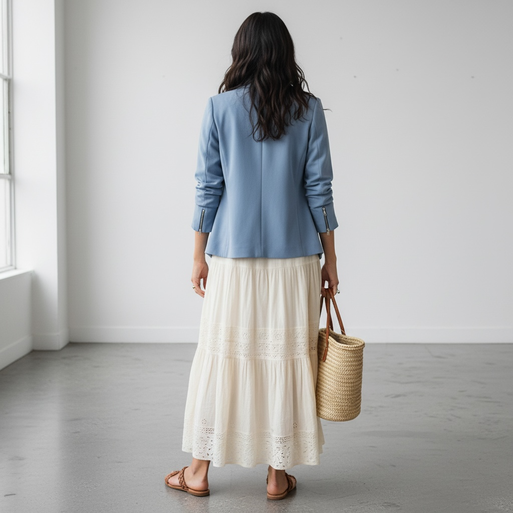 Blazer Preloved Azul Talla L | Bohntage