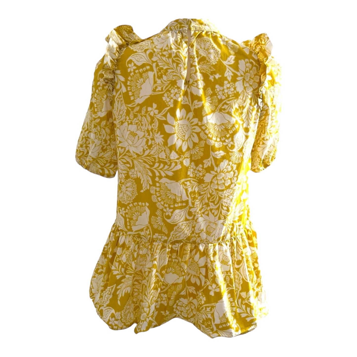 Blusa Estampada Amarilla Zara: Elegancia Soleada (Preloved)