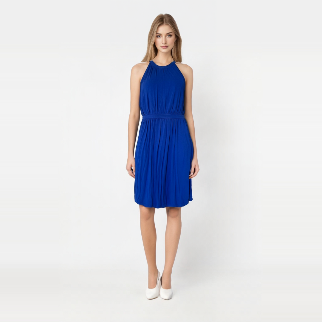 Vestido Holter Azul Royal de Cynthia Rowley: Estilo Realeza