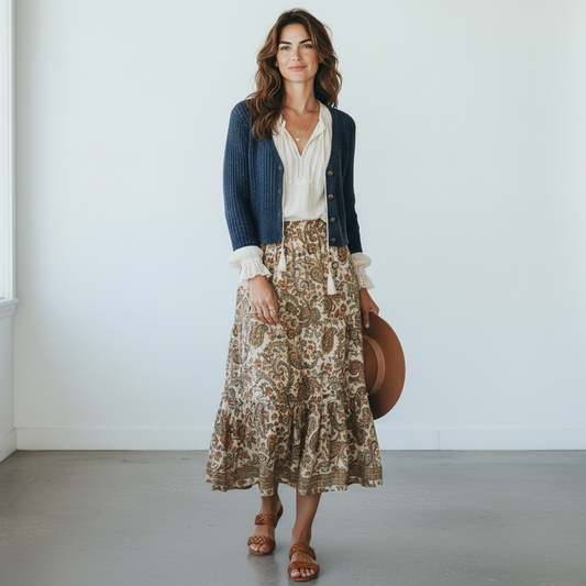 Cardigan Preloved Azul Talla M | Bohntage