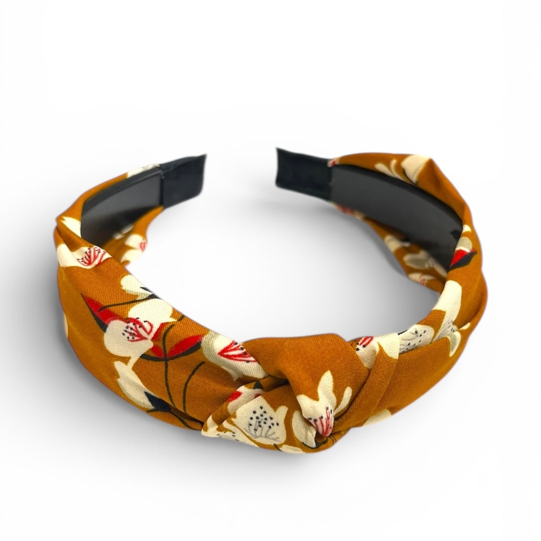 Diadema Mostaza Floral Vintage
