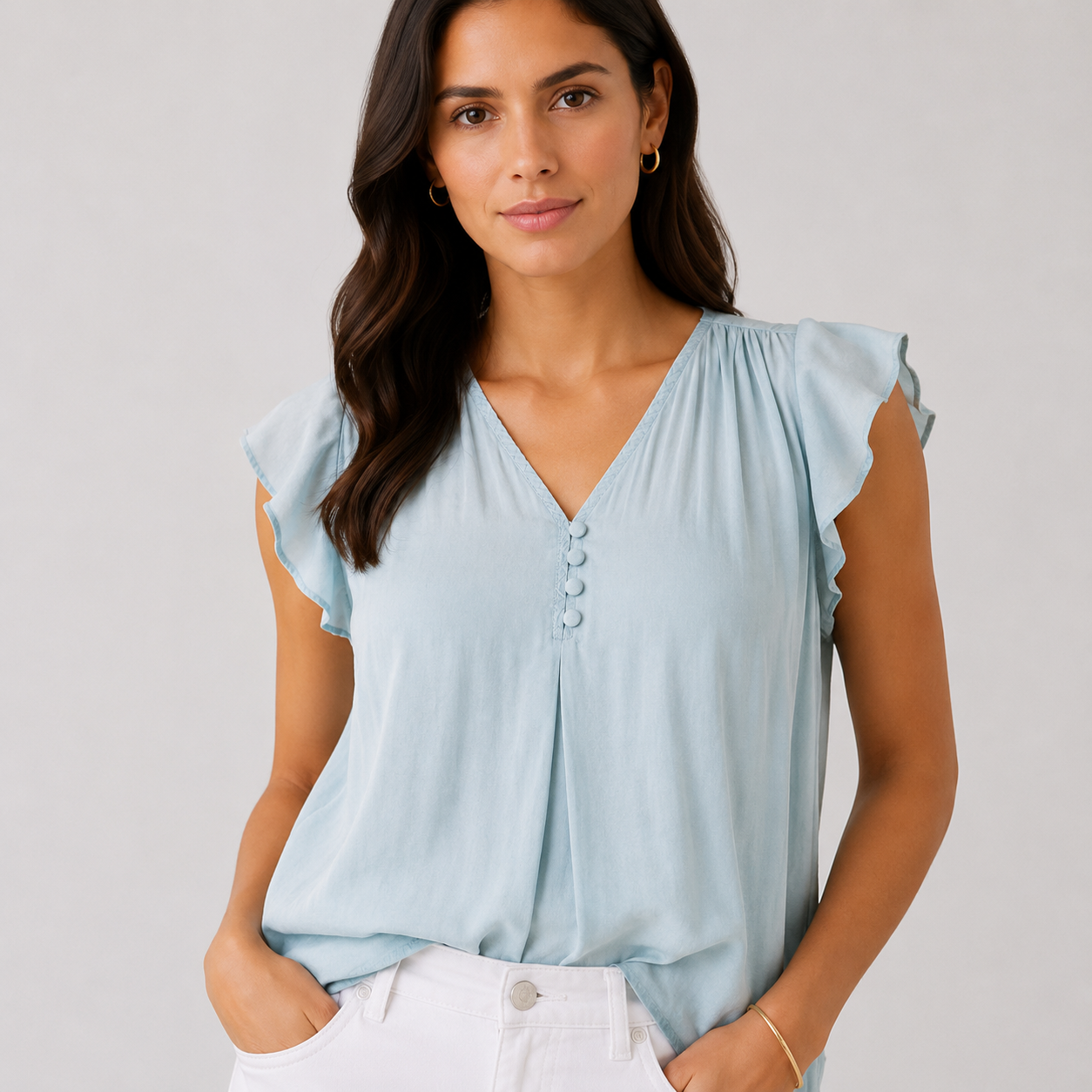 Blusa elegante y delicada baby blue