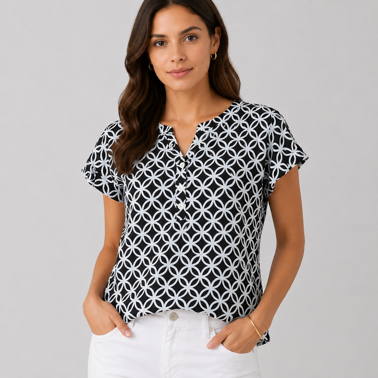 Blusa de vestir con estampado