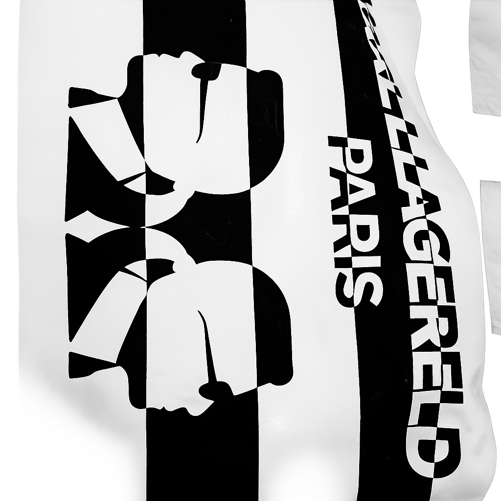 Karl Lagerfeld Paris Black & White Striped Tote Bag – Preloved