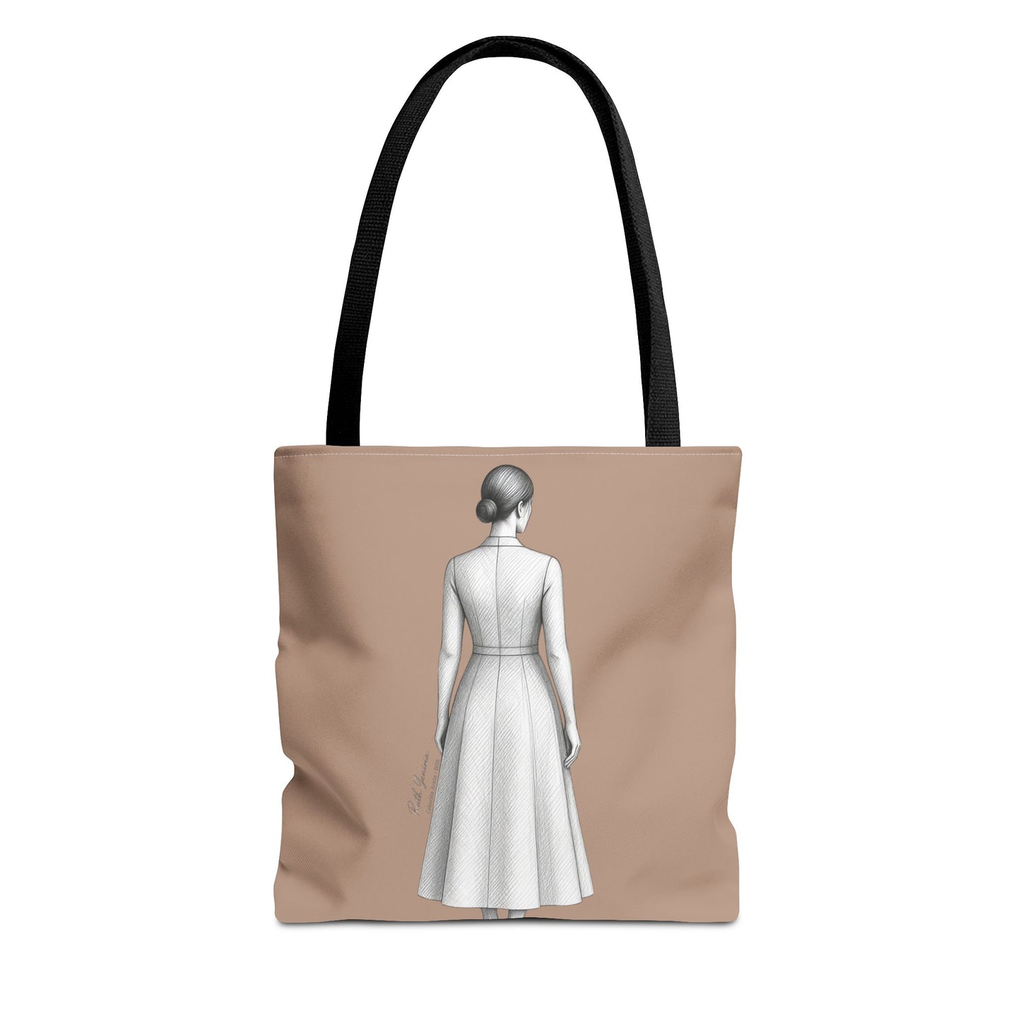 Tote bag LÁMPARA color neutro con ilustración femenina elegante simbolizando luz y preparación colección Aceite Bohntage