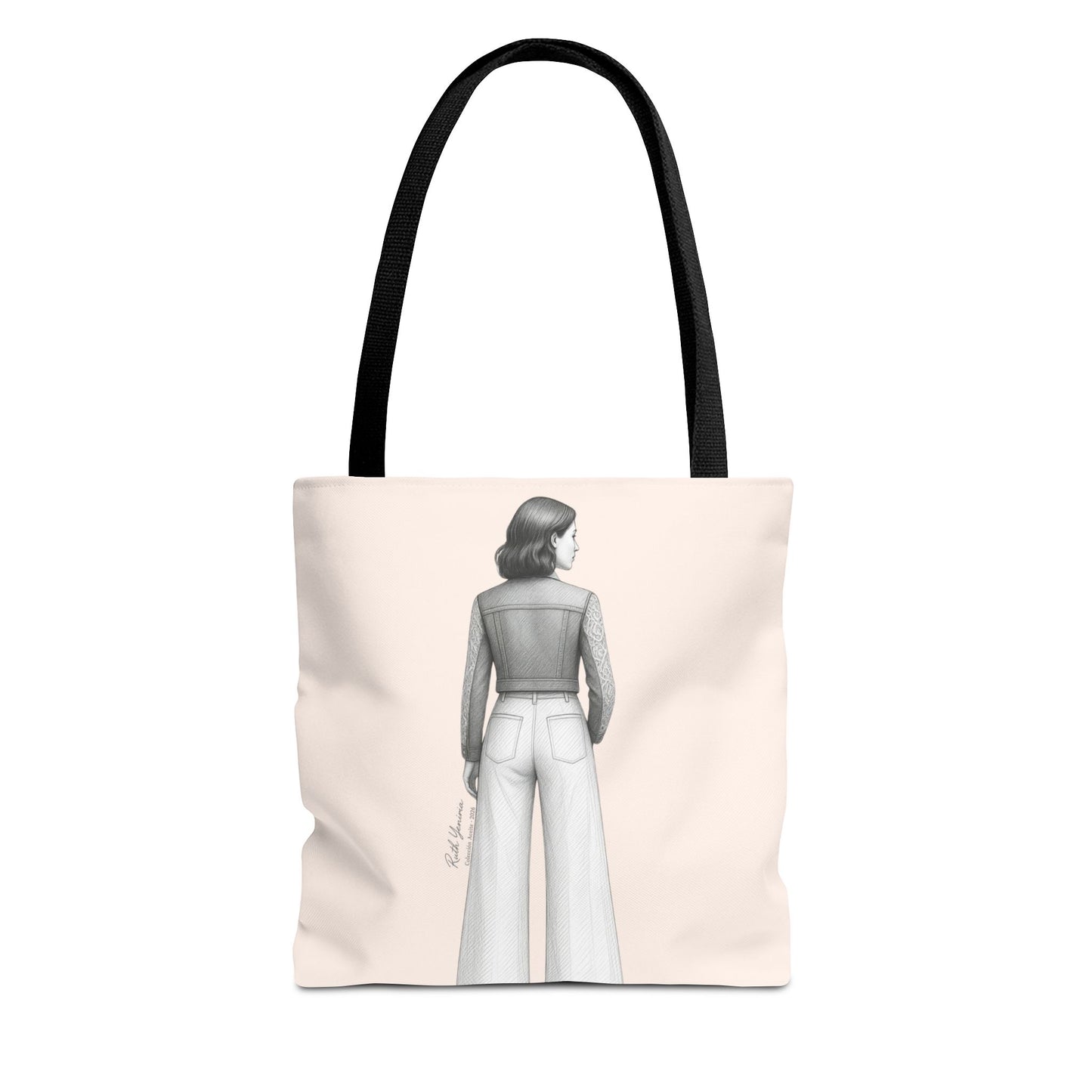 Tote bag PREPARACIÓN color neutro con ilustración femenina elegante simbolizando disciplina y propósito colección Aceite Bohntage