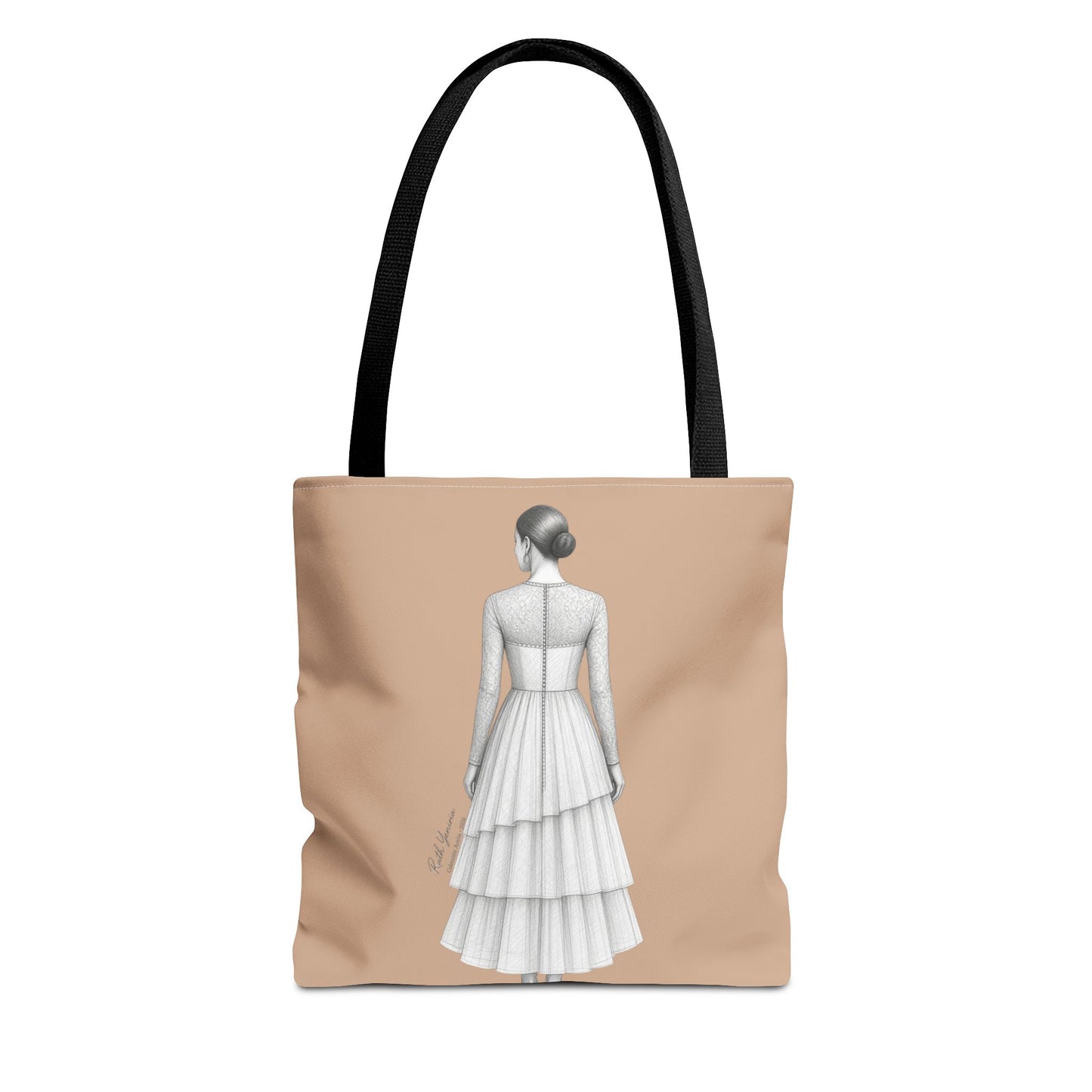 Tote bag SABIDURÍA color neutro con ilustración femenina elegante simbolizando claridad y discernimiento colección Aceite Bohntage