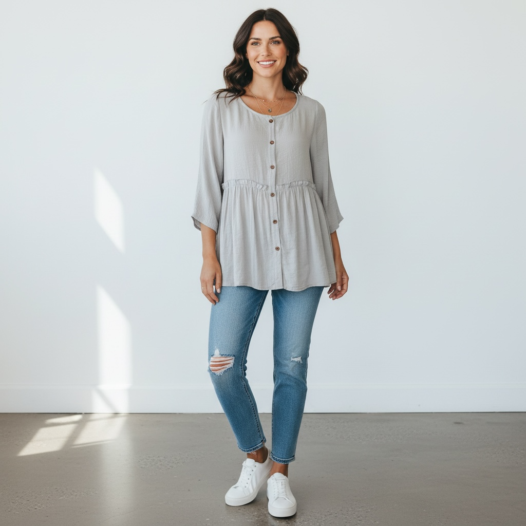 Blusa Preloved Gris Talla S | Bohntage
