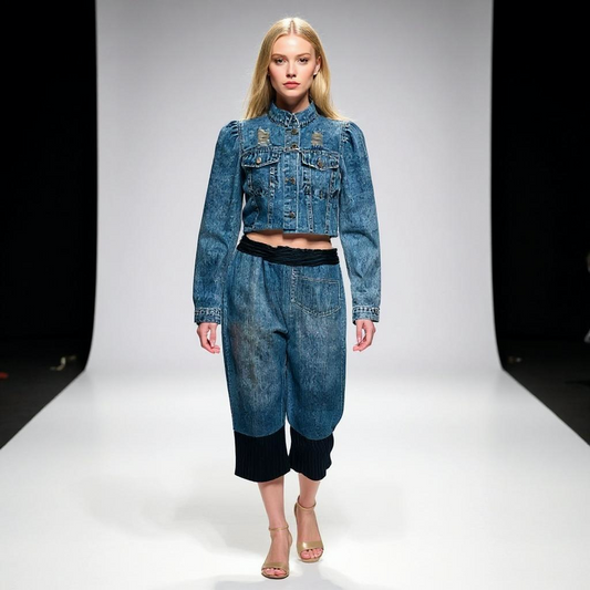 Set Chaqueta + Pantalón Denim – Colección Parousía