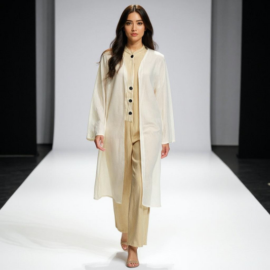 Túnica Crema Transparente – Colección Parousía