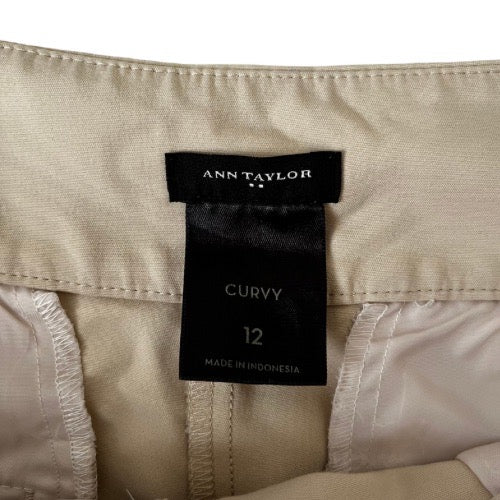 "Pantalón Ann Taylor curvy en color crema" talla 12 (Preloved)